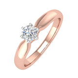 1/5 Carat 6-Prong Set Diamond Solitaire Engagement Ring Band in Gold - IGI Certified