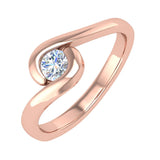 Gold Channel Set Solitaire Diamond Engagement Ring Band (0.18 Carat) - IGI Certified