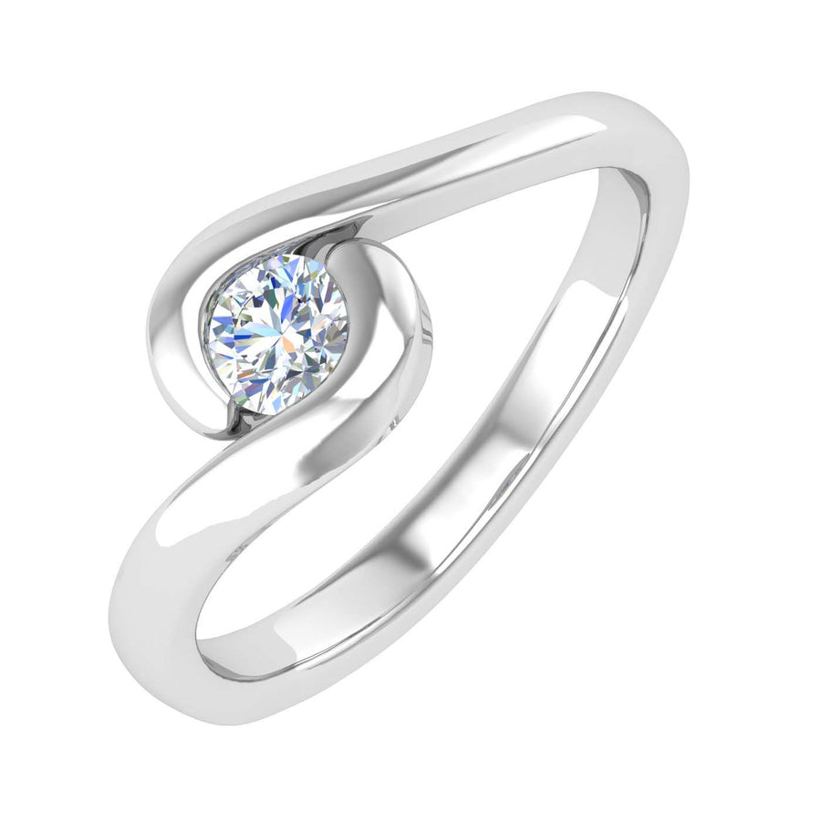 Gold Channel Set Solitaire Diamond Engagement Ring Band (0.18 Carat)