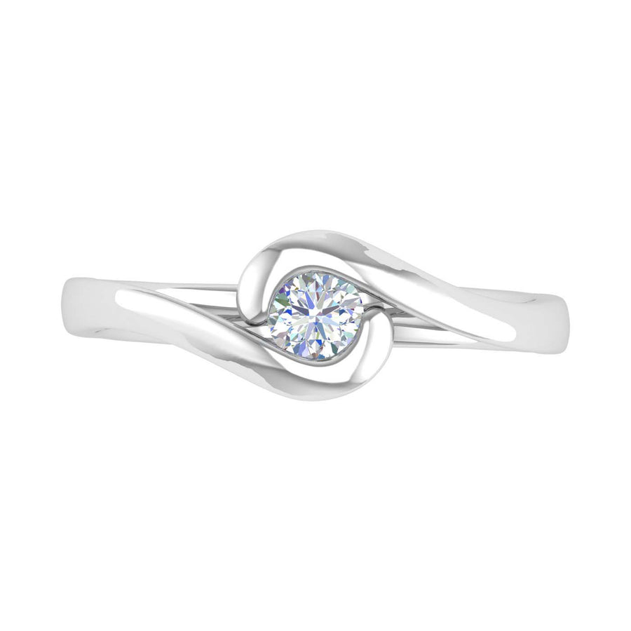 Gold Channel Set Solitaire Diamond Engagement Ring Band (0.18 Carat) - IGI Certified