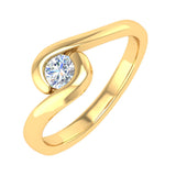 Gold Channel Set Solitaire Diamond Engagement Ring Band (0.18 Carat) - IGI Certified