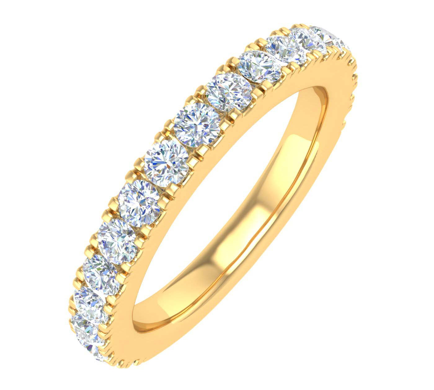 0.77 Carat Diamond Wedding Band Ring in Gold