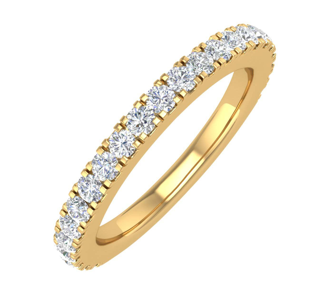 1/2 Carat Round Diamond Wedding Band Ring in Gold