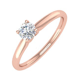 1/5 Carat 4-Prong Set Diamond Solitaire Engagement Ring Band in Gold - IGI Certified