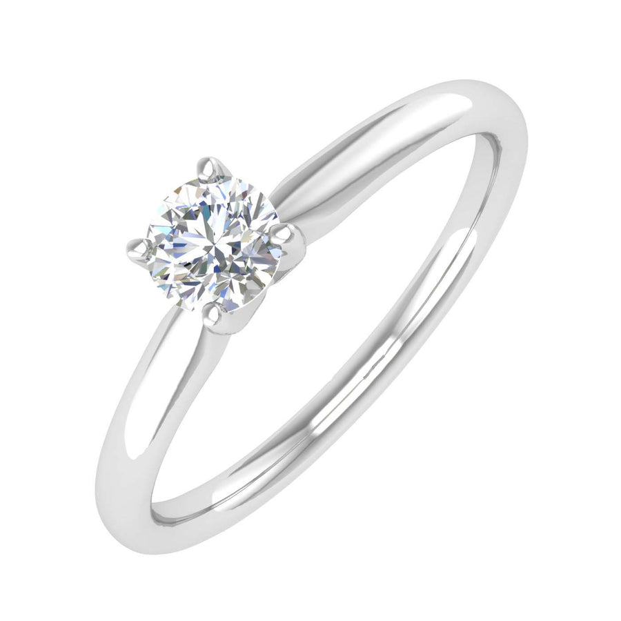 1/5 Carat 4-Prong Set Diamond Solitaire Engagement Ring Band in Gold