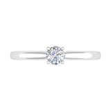 1/5 Carat 4-Prong Set Diamond Solitaire Engagement Ring Band in Gold - IGI Certified