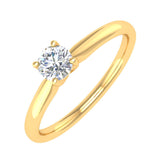 1/5 Carat 4-Prong Set Diamond Solitaire Engagement Ring Band in Gold - IGI Certified