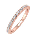 1/5 Carat Prong Set Diamond Wedding Band Ring in Gold - IGI Certified