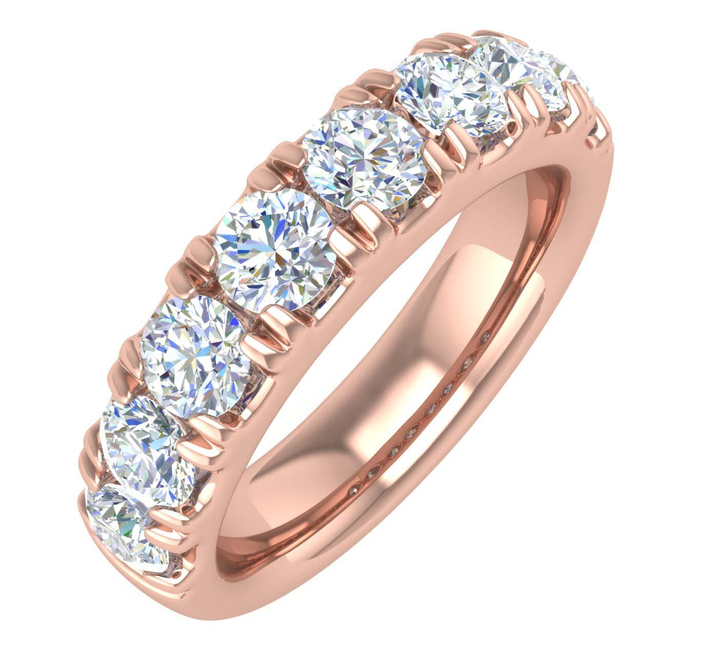 Gold Diamond Wedding Band Ring (1.25 Carat)-Rose Gold -RG-18181-0125-SI1SI2-14KP