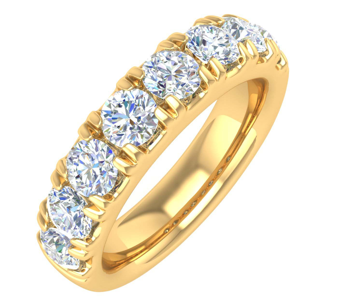 Gold Diamond Wedding Band Ring (1.25 Carat)-Yellow Gold-RG-18181-0125-SI1SI2-14KY