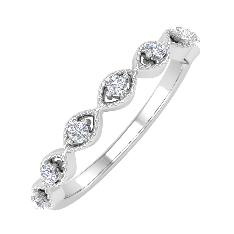 1/10 Carat Diamond Twisted Anniversary Ring in Gold - IGI Certified
