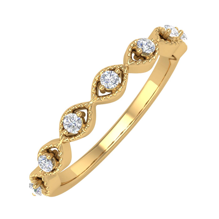 1/10 Carat Diamond Twisted Anniversary Ring in Gold