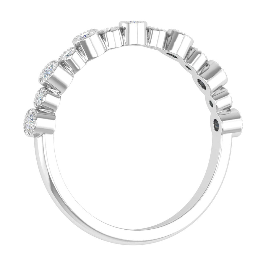 1/5 Carat Bezel Setting Diamond Wedding Band Ring in Gold