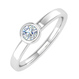 1/4 Carat Bezel Set Diamond Solitaire Engagement Ring Band in Gold