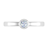 1/4 Carat Bezel Set Diamond Solitaire Engagement Ring Band in Gold