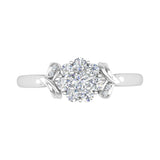 Round Diamond Cluster Ring Band in Gold (1/2 Carat ) - IGI Certified