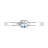 1/5 Carat 4-Prong Set Diamond Solitaire Engagement Ring Band in Gold