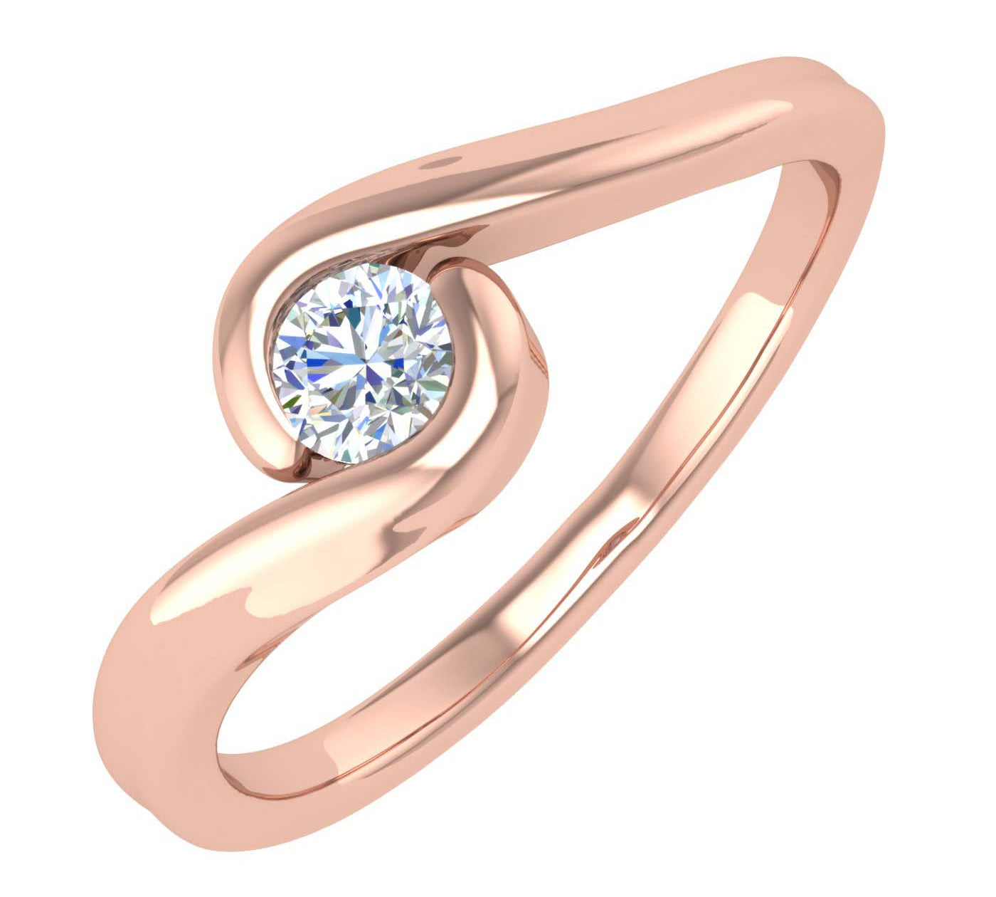 1/5 Carat Channel Set Diamond Solitaire Engagement Ring Band in Gold