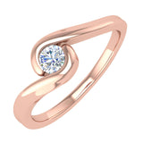 1/5 Carat Channel Set Diamond Solitaire Engagement Ring Band in Gold - IGI Certified