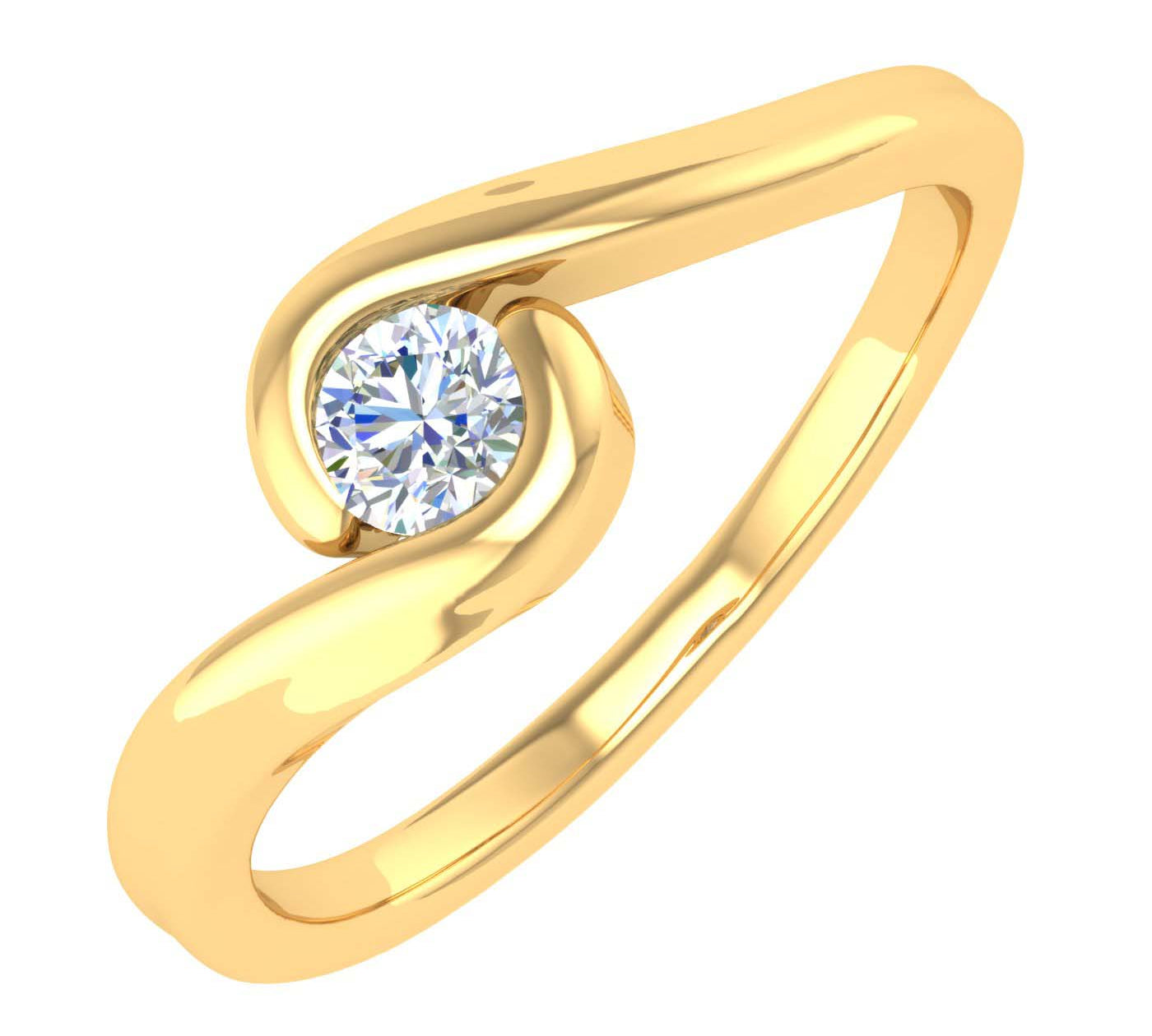 1/5 Carat Channel Set Diamond Solitaire Engagement Ring Band in Gold