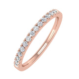 1/5 Carat Prong Set Diamond Wedding Band Ring in Gold - IGI Certified
