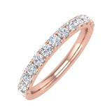 1/2 Carat Round Diamond Wedding Band Ring in Gold - IGI Certified