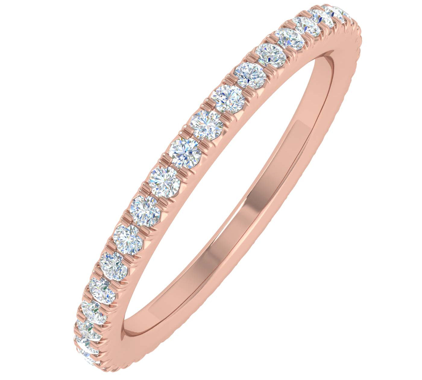 1/2 Carat Diamond Wedding Band Ring in Gold - IGI Certified