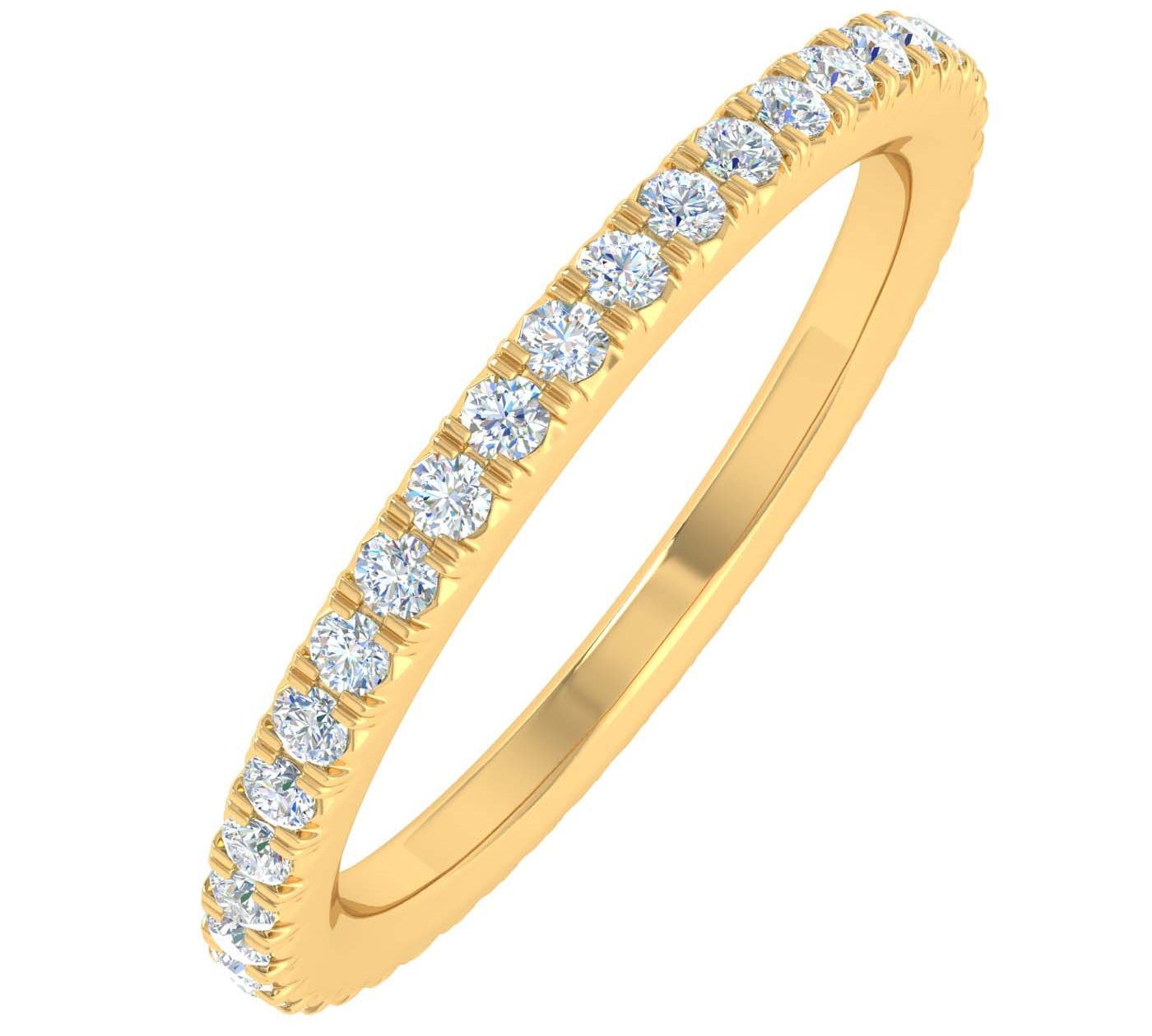 1/2 Carat Diamond Wedding Band Ring in Gold - IGI Certified