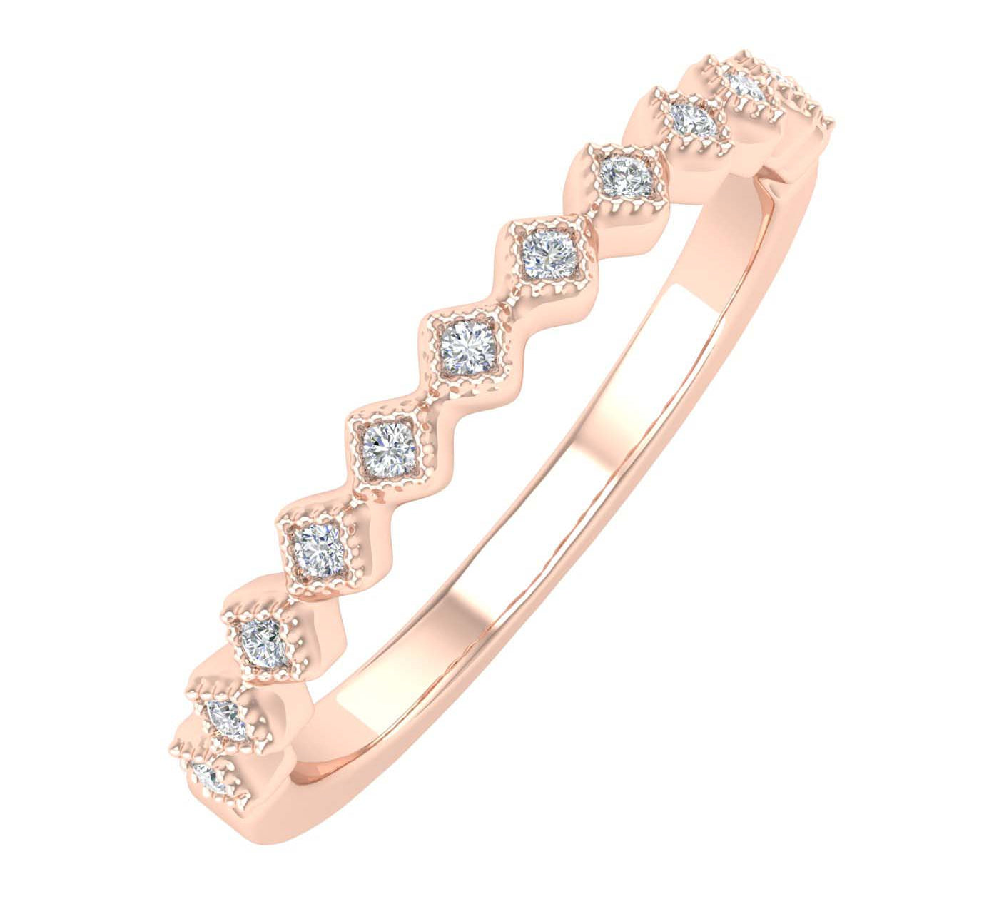 Gold Diamond Wedding Band Ring (0.05 Carat) - IGI Certified