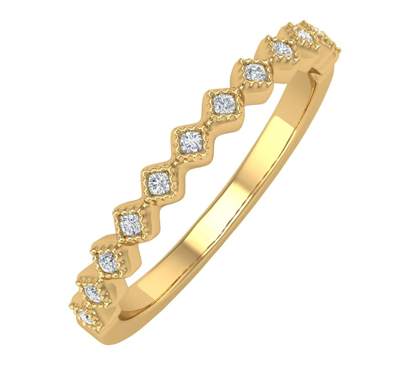 Gold Diamond Wedding Band Ring (0.05 Carat) - IGI Certified