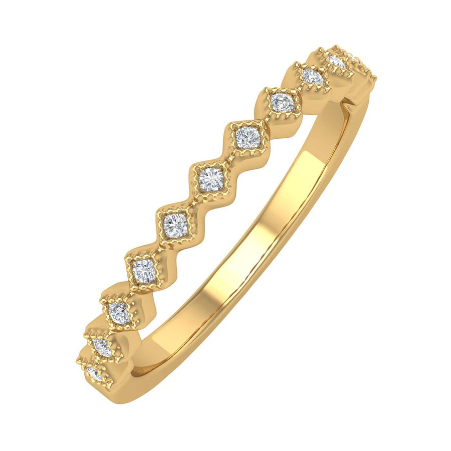 Gold Diamond Wedding Band Ring (0.05 Carat) - IGI Certified