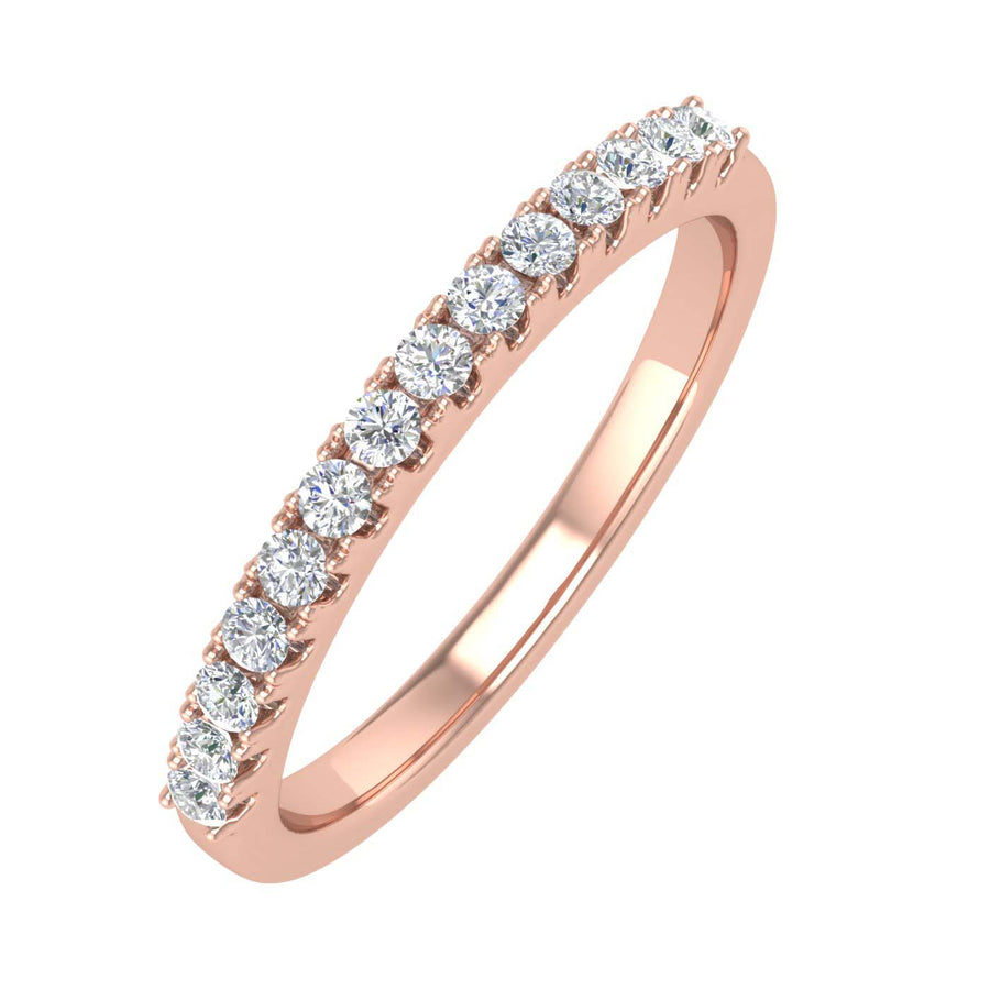 1/5 Carat Prong Set Diamond Wedding Band Ring in Gold