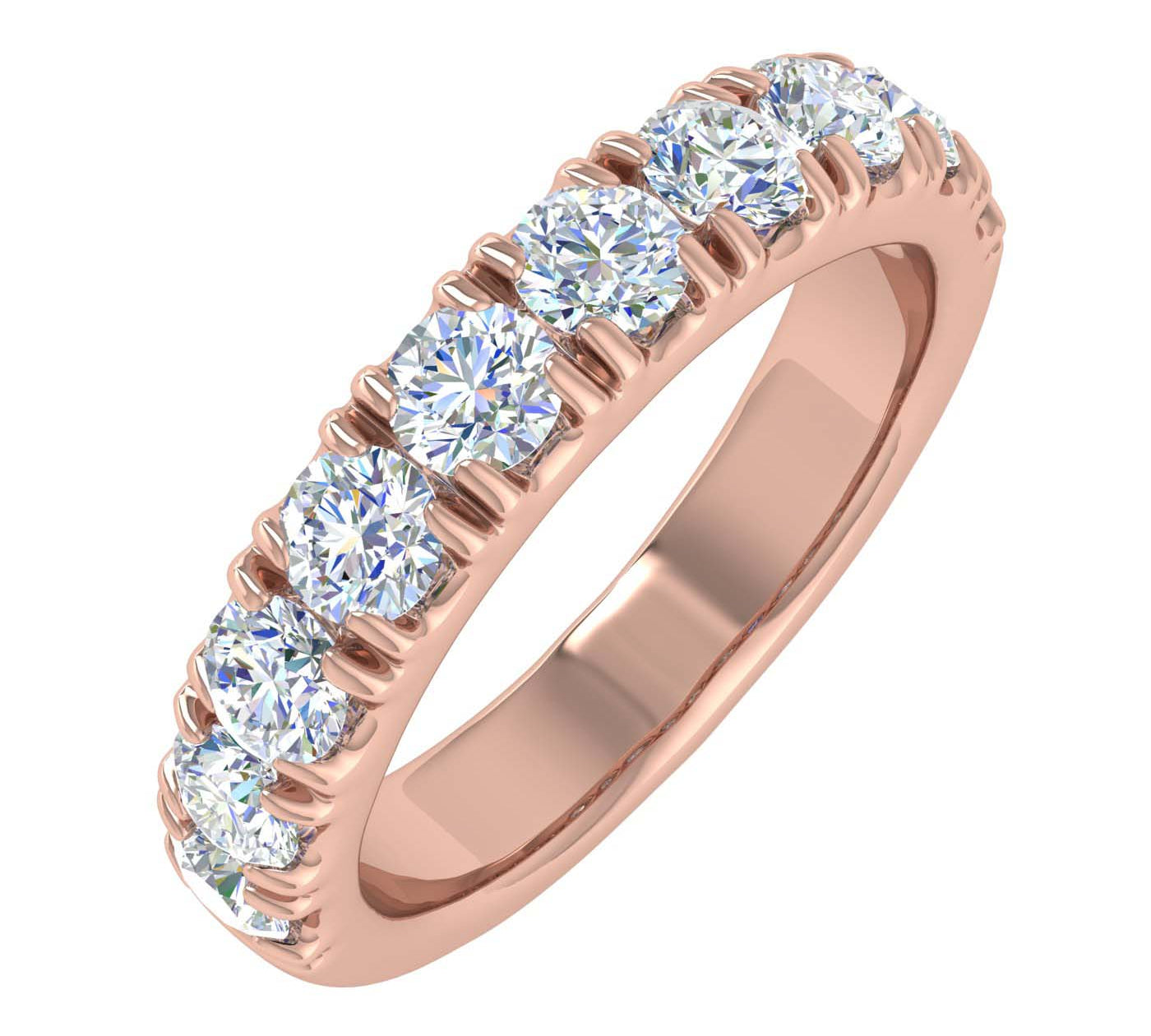 1 Carat Diamond Wedding Band Ring in Gold - IGI Certified