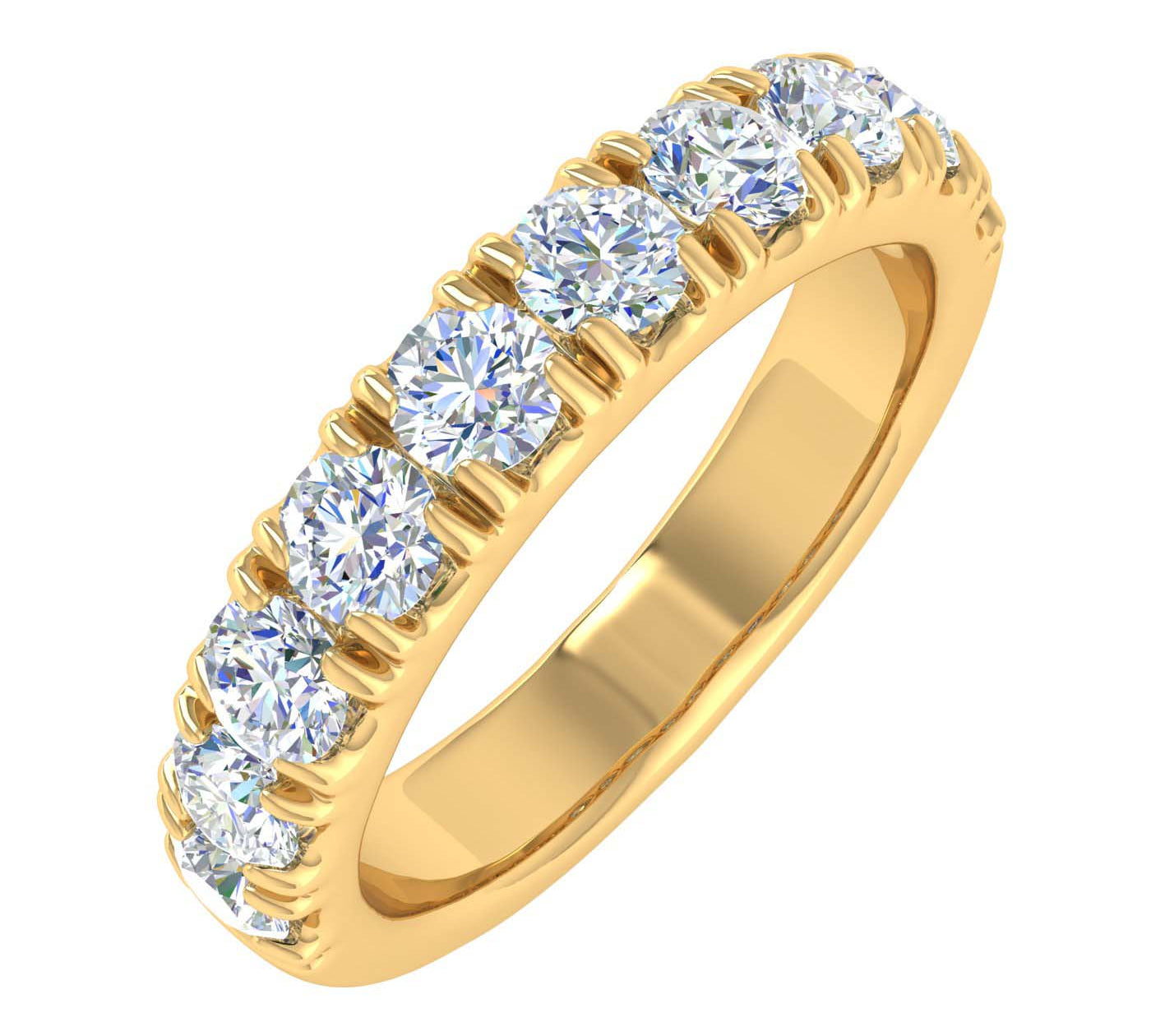 1 Carat Diamond Wedding Band Ring in Gold - IGI Certified
