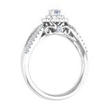 Diamond Halo Ring in Gold (0.40 cttw) - IGI Certified