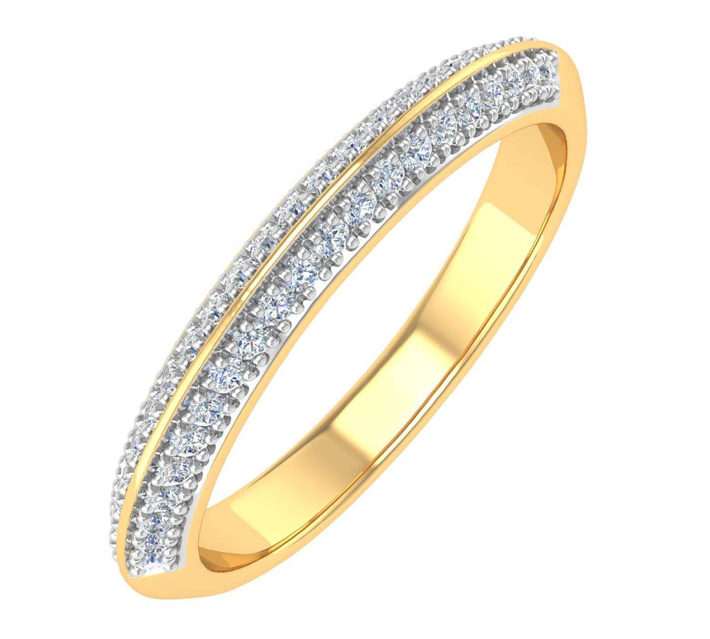 1/5 Carat Prong Set Diamond Wedding Band Ring in Gold