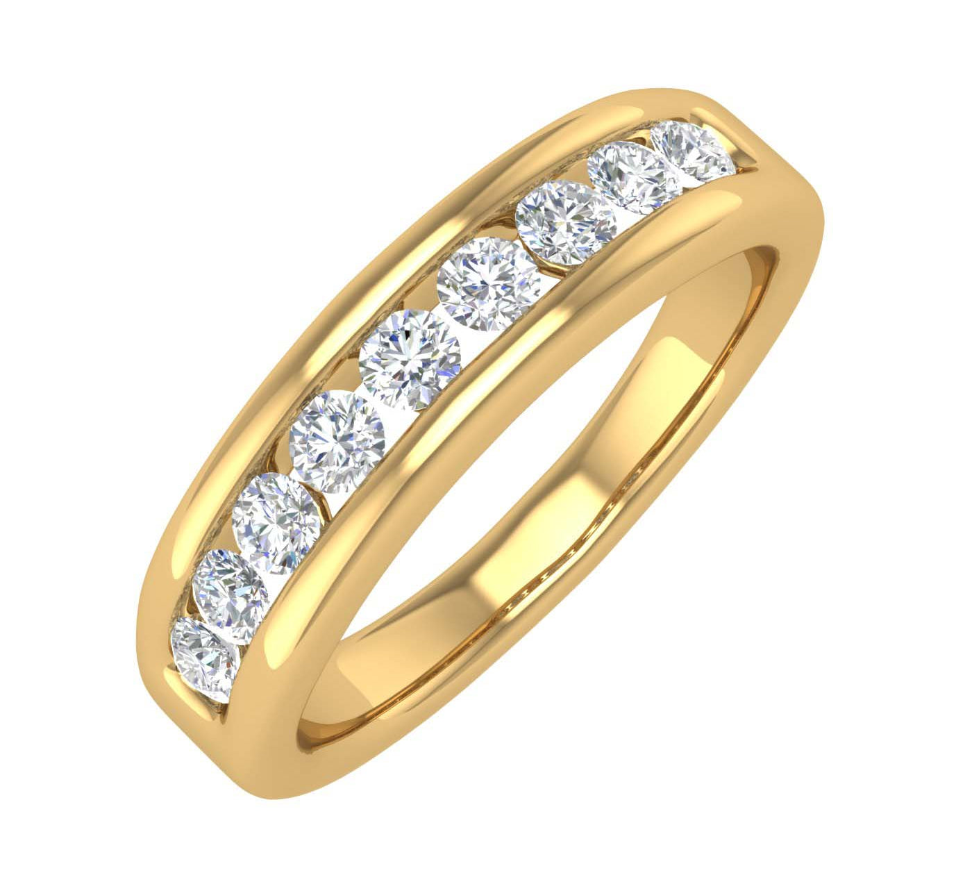 1/2 Carat Channel Set Diamond Wedding Band Ring in Gold