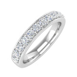 1/2 Carat Pave Set Diamond Wedding Band Ring in Gold - IGI Certified