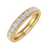 1/2 Carat Pave Set Diamond Wedding Band Ring in Gold - IGI Certified