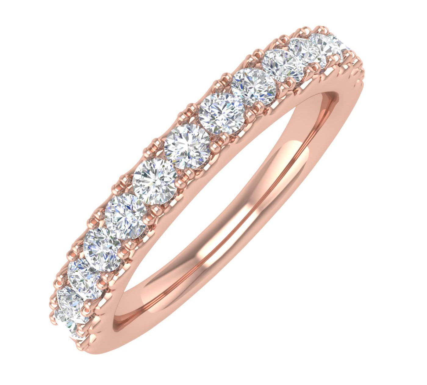 1/2 Carat Round Diamond Wedding Band Ring in Gold