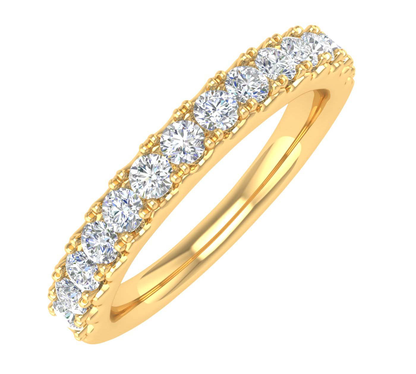 1/2 Carat Round Diamond Wedding Band Ring in Gold