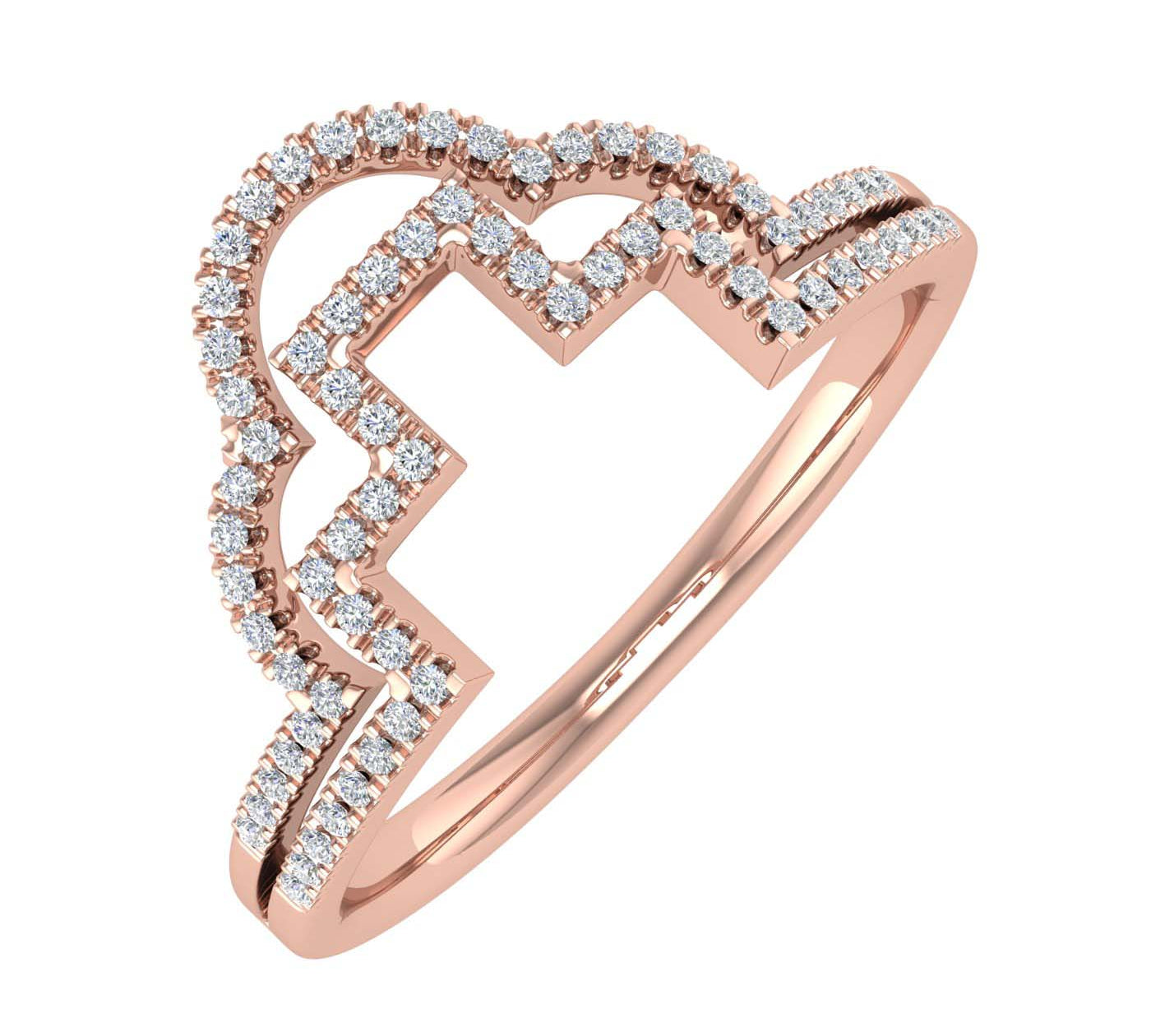 1/5 Carat Crown Diamond Wedding Band Ring in Gold
