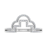 1/5 Carat Crown Diamond Wedding Band Ring in Gold - IGI Certified