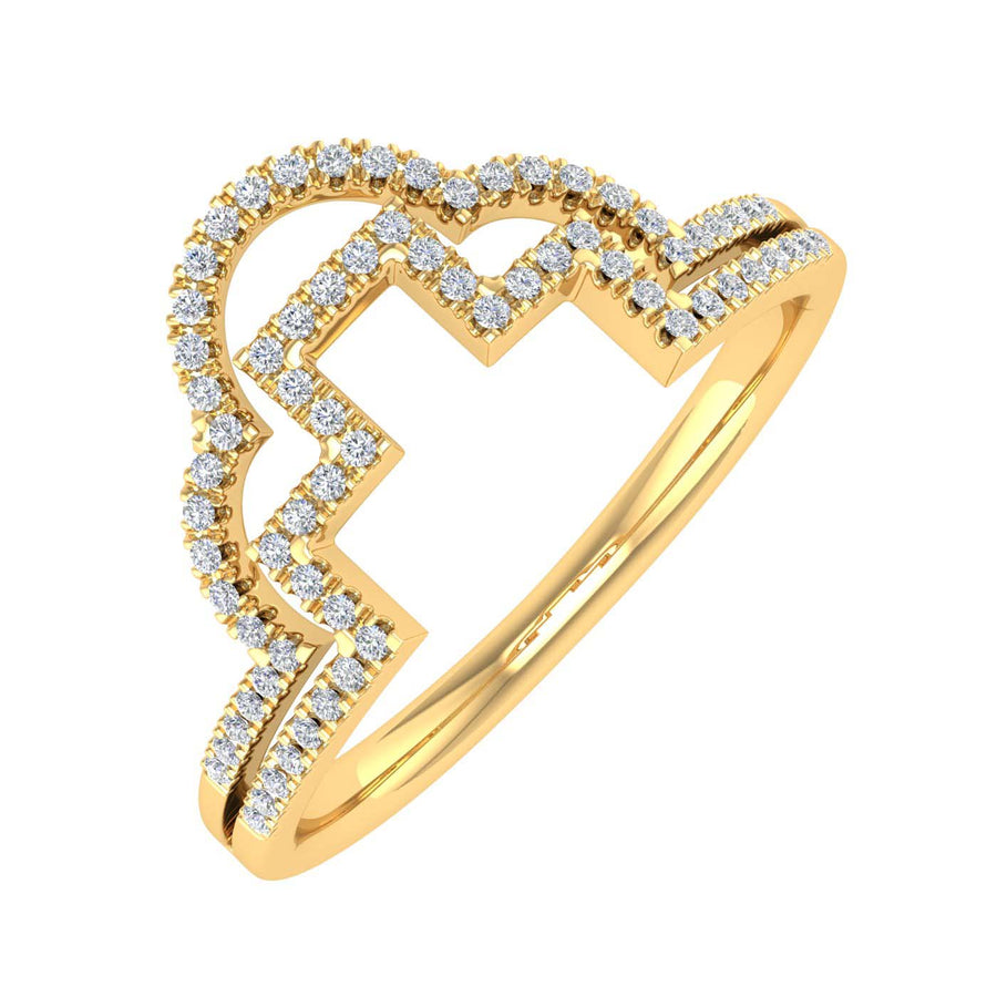 1/5 Carat Crown Diamond Wedding Band Ring in Gold - IGI Certified