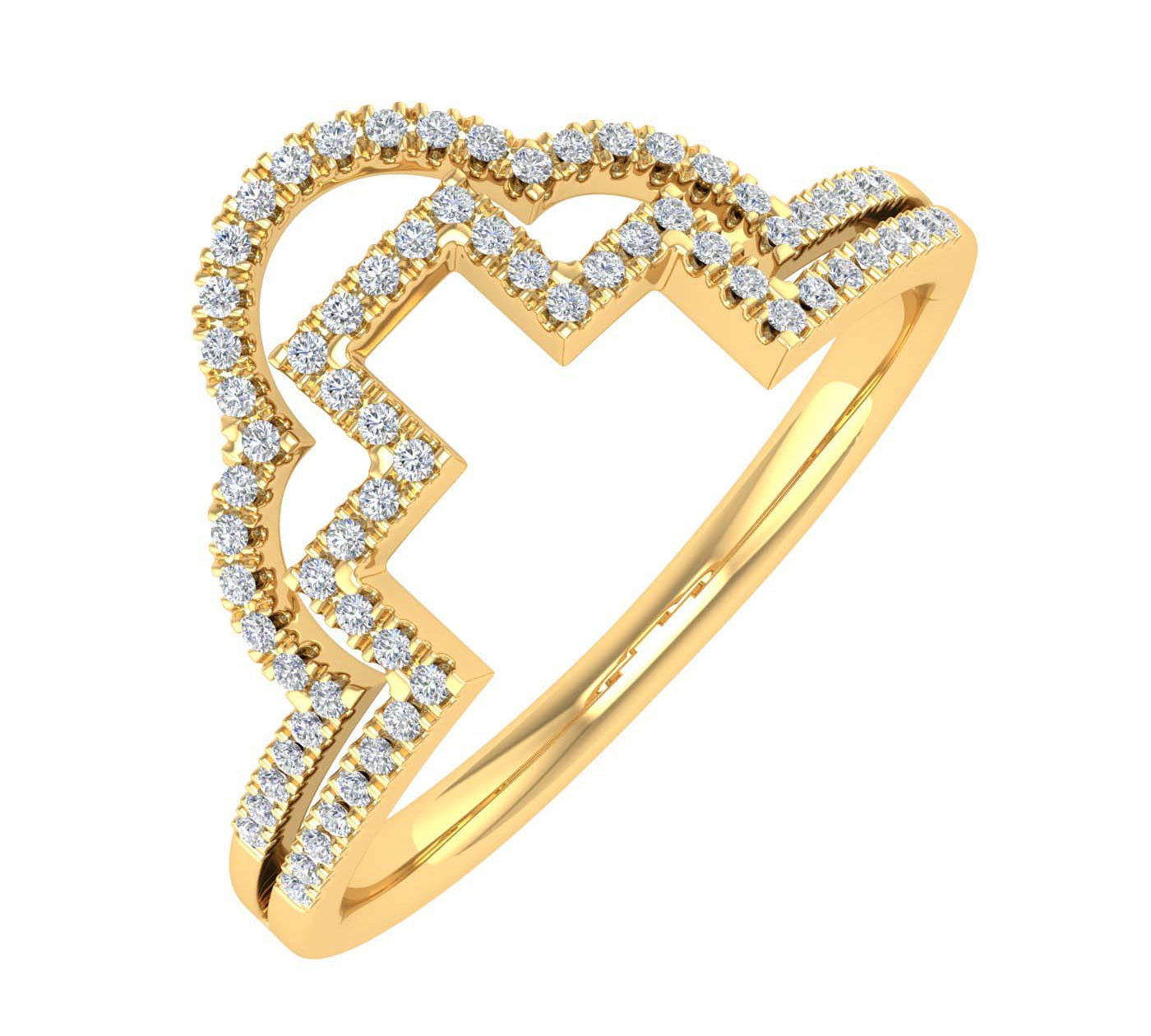 1/5 Carat Crown Diamond Wedding Band Ring in Gold