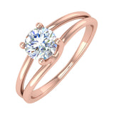 1/2 Carat 4-Prong Set Diamond Solitaire Engagement Ring in Gold - IGI Certified