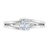 1/2 Carat 4-Prong Set Diamond Solitaire Engagement Ring in Gold - IGI Certified