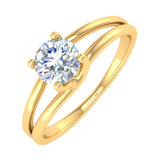 1/2 Carat 4-Prong Set Diamond Solitaire Engagement Ring in Gold - IGI Certified