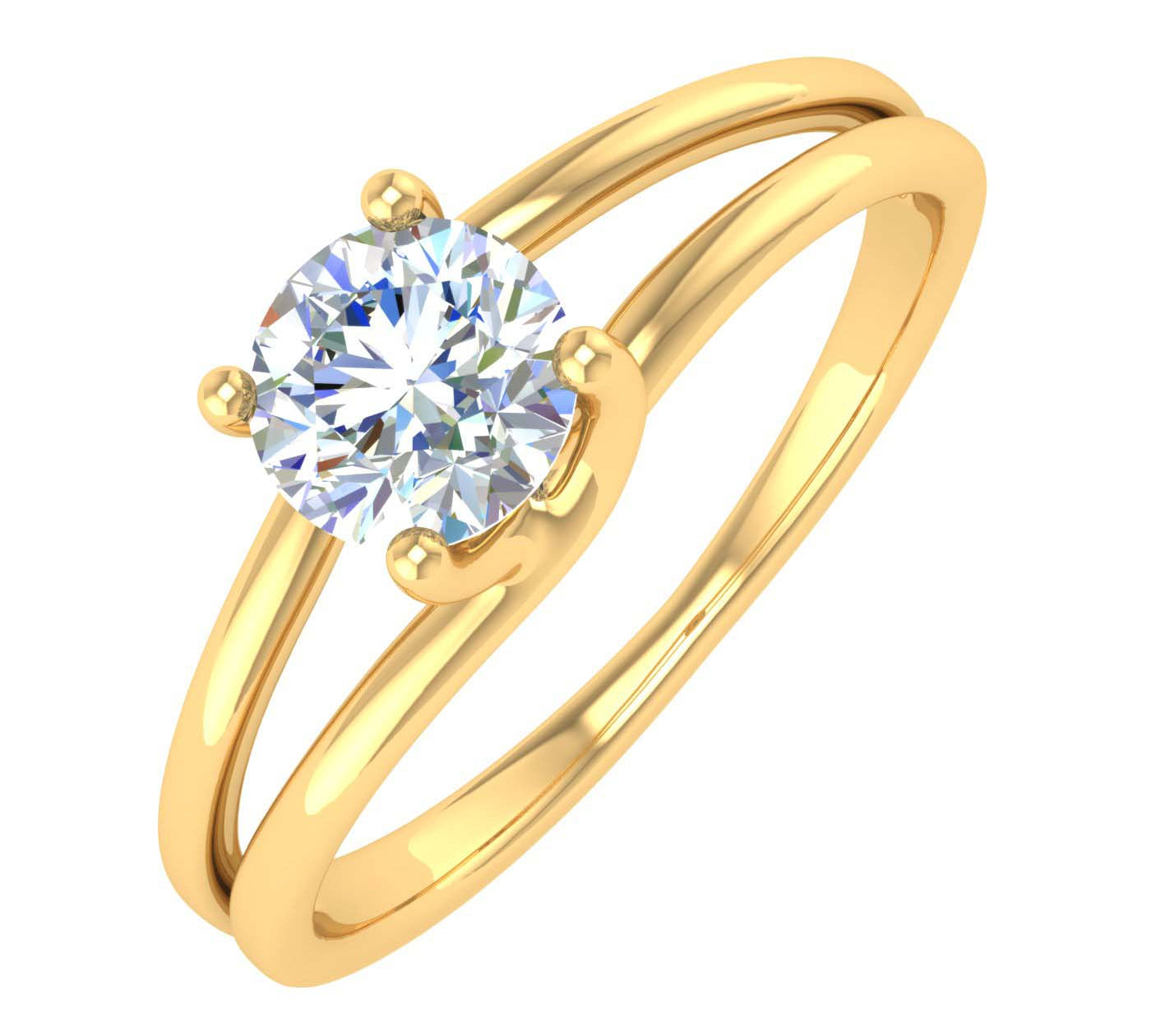 1/2 Carat 4-Prong Set Diamond Solitaire Engagement Ring in Gold