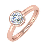 1/2 Carat Bezel Set Diamond Solitaire Engagement Ring in Gold